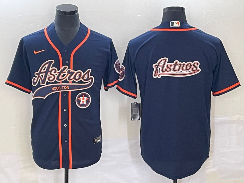 Men's Houston Astros Navy Team Big Logo With Patch Cool Base Stitched Baseball Jersey Men's Houston Astros Navy Team Big Logo With Patch Cool Base Stitched Baseball Jersey